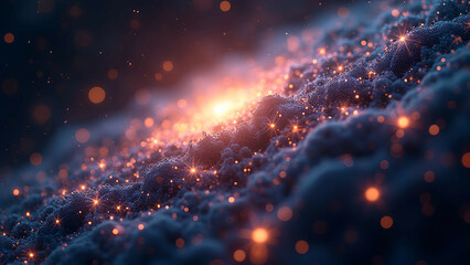 Obraz premium quantum strings space nebula cosmic pattern