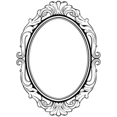 Oval rococo frame with ornate patterns