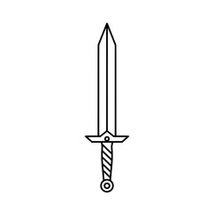 Sword Icon: An icon of a simple sword with a clean and minimalist design, perfect for any project.