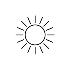 Sunshine Icon: Capturing the pure essence of the sun with a simple yet powerful illustration. This graphic resource radiates warmth, positivity, and energy. Perfect for any creative project.