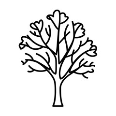 Line Art Tree: A detailed black and white line art illustration of a tree. This minimalist and elegant design represents growth, nature and the environment.