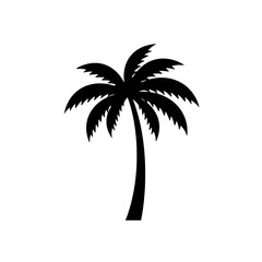 Obraz premium Silhouette of a Palm: A bold silhouette of a palm tree, its fronds reaching towards the sky. A perfect icon representing tropical paradise.