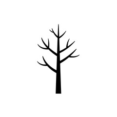 Bare Silhouette Tree: Minimalist black silhouette of a leafless tree stands stark against the sky.