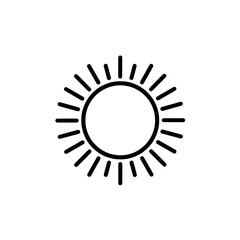 Golden Sun Icon: A minimalist and iconic representation of the sun, with a radiating design conveying warmth and energy, ideal for a range of design applications.
