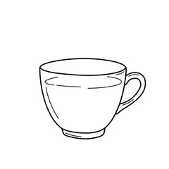 Minimalist Coffee Cup: A simple, elegant line drawing of a coffee cup, exuding a sense of purity and understated style.