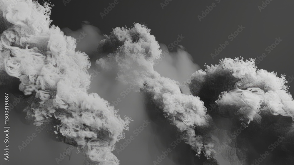 Aufkleber ethereal white dusty clouds float gracefully in the air, creating a surreal and calming atmosphere. 
