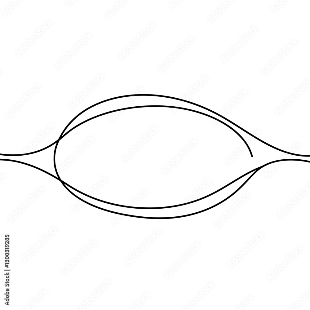 Poster abstract linear spoon silhouette: an elegant minimalist representation of a spoon, rendered in a del