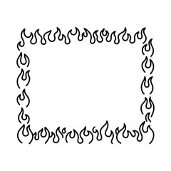 Fiery Frame: An illustrative flame border forming a bold, eye-catching rectangular frame, ideal for adding a touch of heat and intensity to designs, graphic elements.