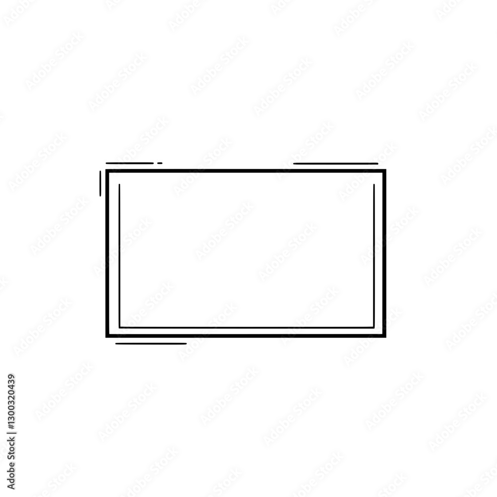 Aufkleber framed rectangular design element: a minimalist, simple outlined rectangular frame, perfect for addi