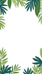 Obraz premium Vibrant palm leaves wreath illustration against white background, tranquility