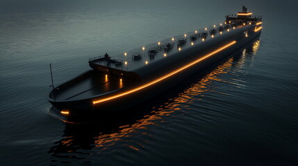 The night gas carrier illuminated by deck lights s_011