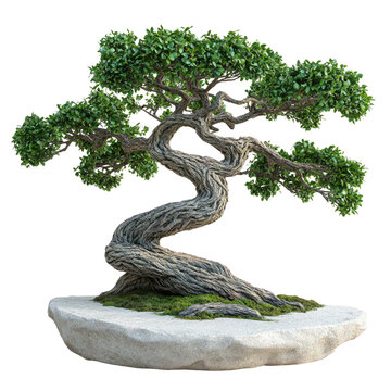 bonsai tree on white background