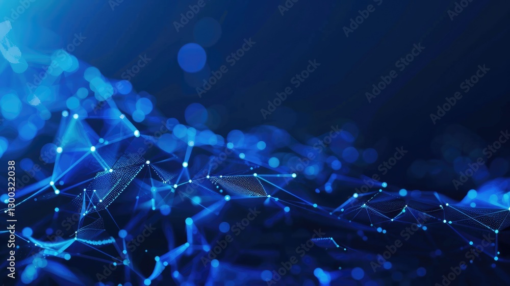 Poster abstract picture micro light sparkling particle represent data flow vivid flowing wave with high tec