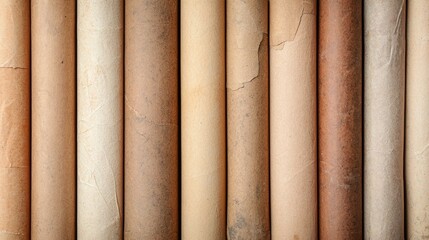 Background of old paper rolls. Vintage paper texture.