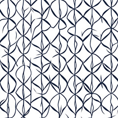 Naklejka premium Elegant seamless pattern with floral and organic shapes for textile and surface designs.