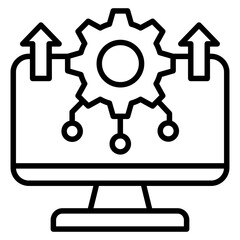 Digital Optimization Outline Icon