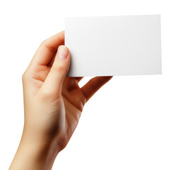 Obraz premium Hand with business card isolated on transparent background