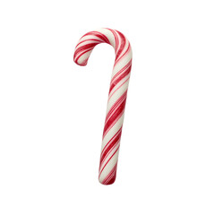 Obraz premium Single Candy Cane Isolated Against a Clean Isolated on transparent or white background