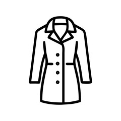 Simple outline illustration of a woman's coat  