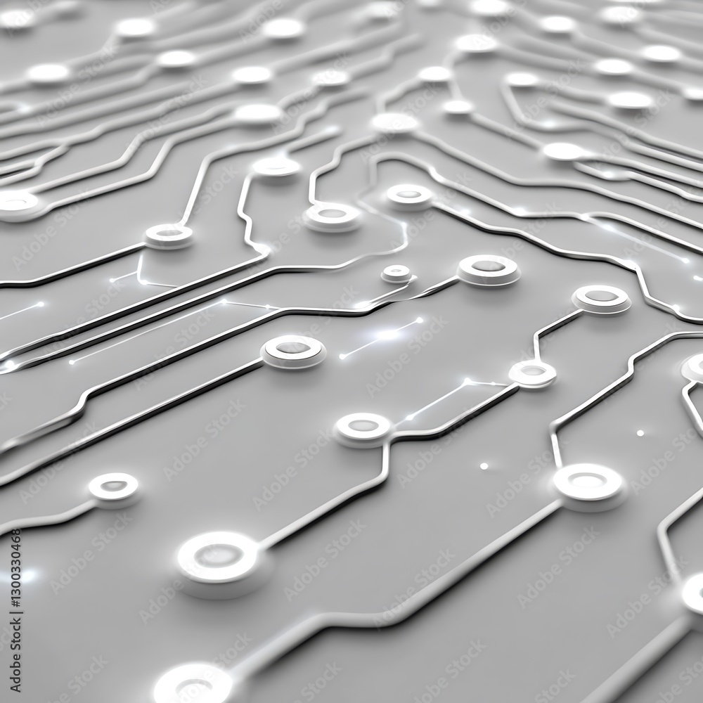 Poster abstract technology background with clean white lines and dots