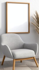 Serene composition of a comfortable chair accompanied by a lush green plant enhancing the living space