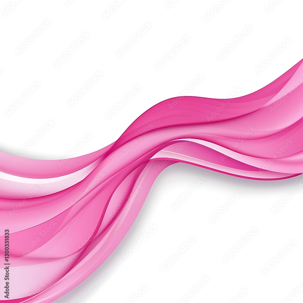 Poster abstract clean wave element in white with soft pink style
