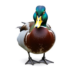 Mallard duck isolated on white