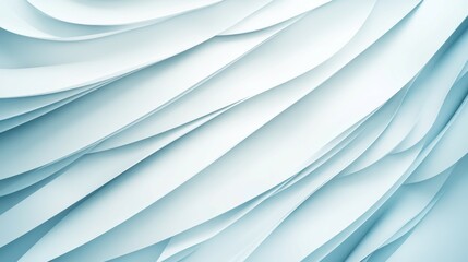 Abstract Paper Layers:  A mesmerizing abstract image featuring layers of paper creating a dynamic, wave-like pattern in shades of light blue and white. The texture is smooth.