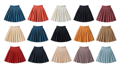 Collection of Pleated Midi Skirt isolated on png