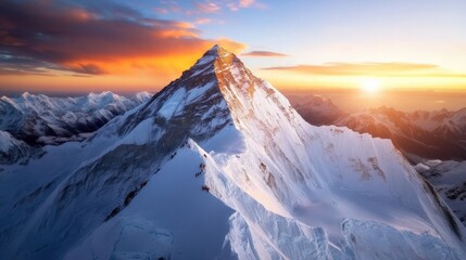 Majestic sunrise over mountain peak himalayas landscape photography natural environment aerial view adventure and serenity © Hospital man