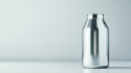 Silver glass bottle on white background