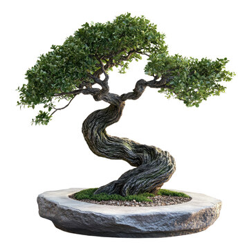 bonsai tree on white background