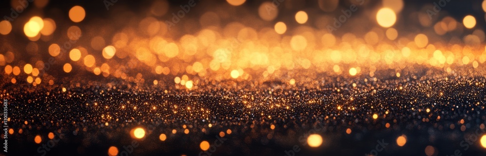 Poster a mesmerizing view of sparkling golden lights creating a magical atmosphere. perfect for themes of c