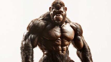 Muscular Gorilla Posing, Studio Shot