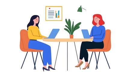 Business Colleagues Working Together in a Modern Office Environment