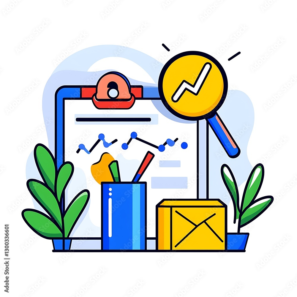 Poster clean and stylish business development concept with data analysis