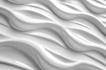 Obraz premium Smooth, flowing white texture resembling waves, ideal for backgrounds in design projects
