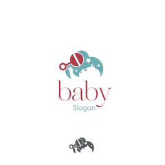 Baby child rattle toy logo vector,