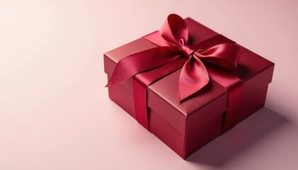 Elegant chocolate box with satin ribbon, isolated , birthday, sweets, gourmet