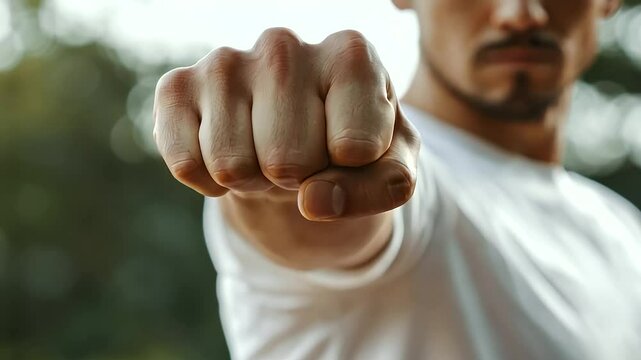 Martial Artist Dodging Attack with Quick Reflexes in Action