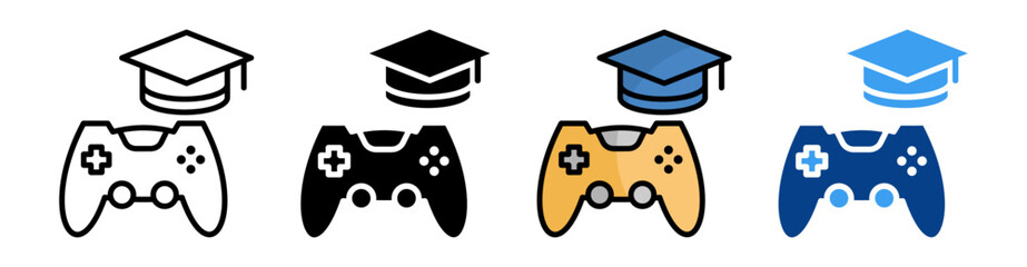 Learning Games  Icon Set Multiple Style Collection