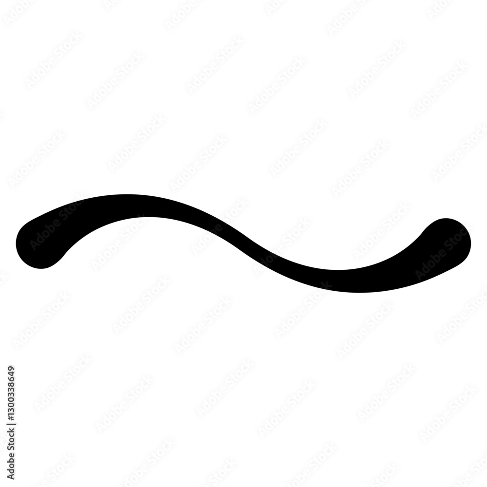Poster Sleek Black Wave Line, Dynamic Curve in Minimalist Design