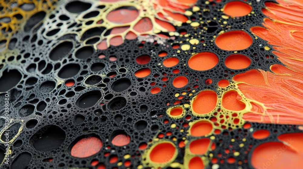 Poster colorful abstract patterns on canvas with organic elements