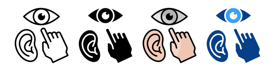 Learning Styles  Icon Set Multiple Style Collection