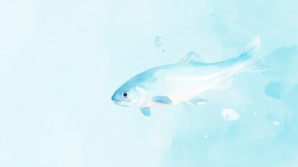 Naklejka premium Graceful Fish Swimming in Serene Waters