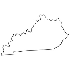 Sleek Kentucky Outline Minimalist State Map in Black Silhouette
