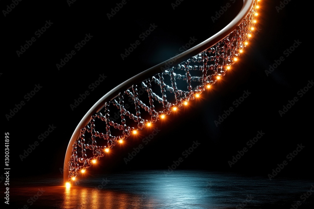 Aufkleber abstract glowing molecular structure with lights and dark background for science and technology imag