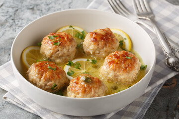 Chicken Piccata Meatballs are super flavorful, tender meatballs made with seasoned ground chicken...
