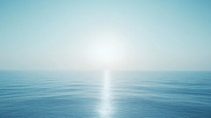Fototapeta premium Calm ocean sunrise, sun reflecting on water