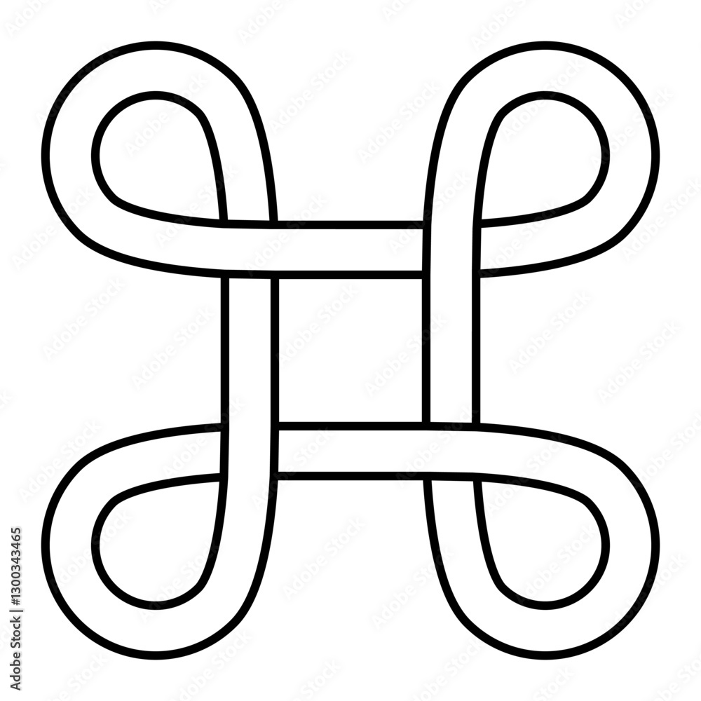 Poster Elegant White Knot Symbol Intricate Design in Simple Outline